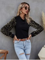 Sequin Sleeve Top