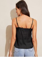 Eyelash Lace V-Neck Cami Top