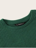 Lettuce Trim Rib-knit Crop Tee