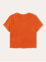 Ribbed Lettuce-Edge Cropped Tee