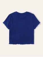 Lettuce Edge Rib-knit Tee