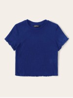 Lettuce Edge Rib-knit Tee