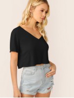 V-neck Solid Top