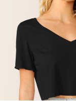 V-neck Solid Top