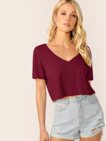 V-neck Solid Tee