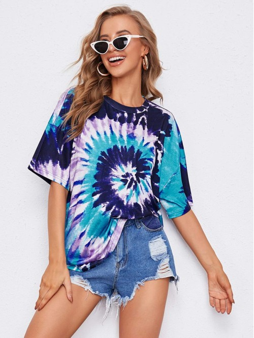 Drop Shoulder Tie Dye Tee