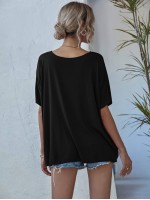 V-neck Batwing Sleeve Slouchy Tee