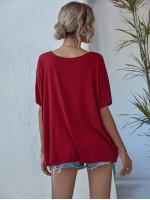 V-neck Batwing Sleeve Slouchy Tee