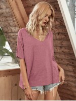 V-neck Batwing Sleeve Oversized Tee