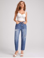 Tie Front Ruched Bust Crop Top