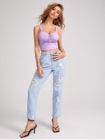 Tie Front Ruched Bust Crop Top