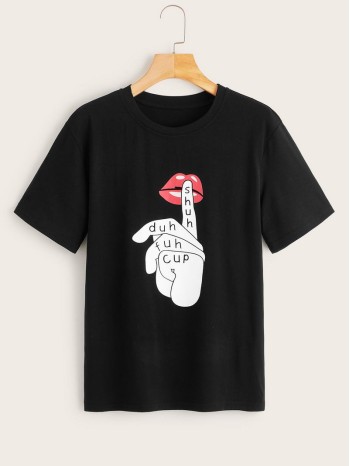 Lip & Hand Graphic Short Sleeve Tee