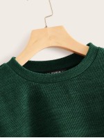 Drop Shoulder Rib-knit Top