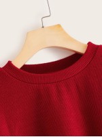 Drop Shoulder Rib-knit Top