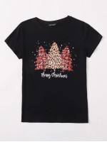 Christmas Tree & Slogan Graphic Tee