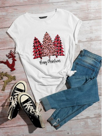 Christmas Tree & Slogan Graphic Tee