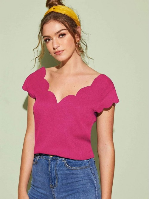 Scallop Edge Trim Solid Top