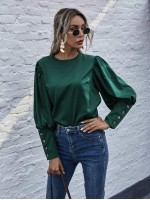 Buttoned Cuff Gigot Sleeve Blouse