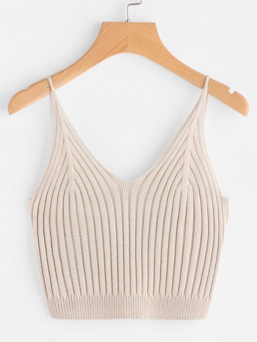 Ribbed Cropped Cami Top