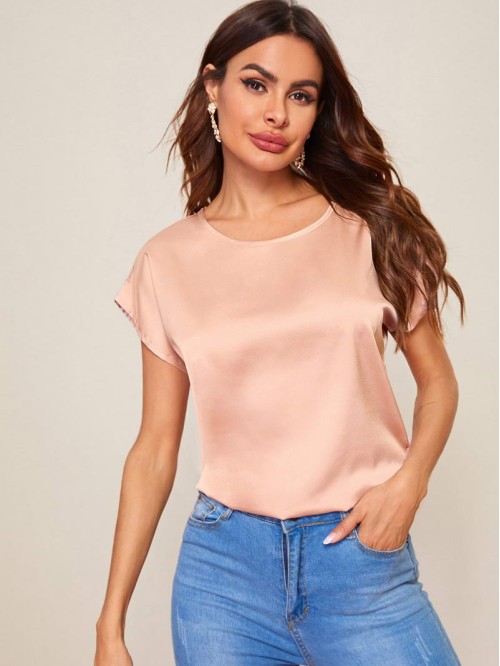 Batwing Sleeve Satin Top