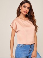 Batwing Sleeve Satin Top