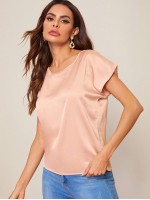 Batwing Sleeve Satin Top