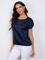 Batwing Sleeve Satin Top