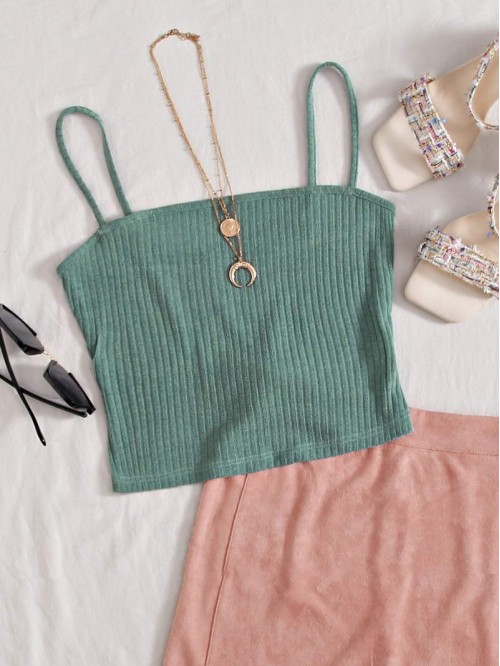 Rib Knit Marled Cami Top