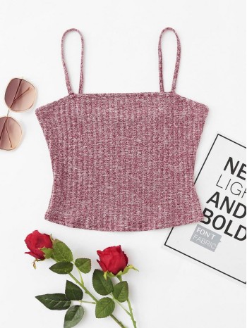 Rib Knit Marled Cami Top