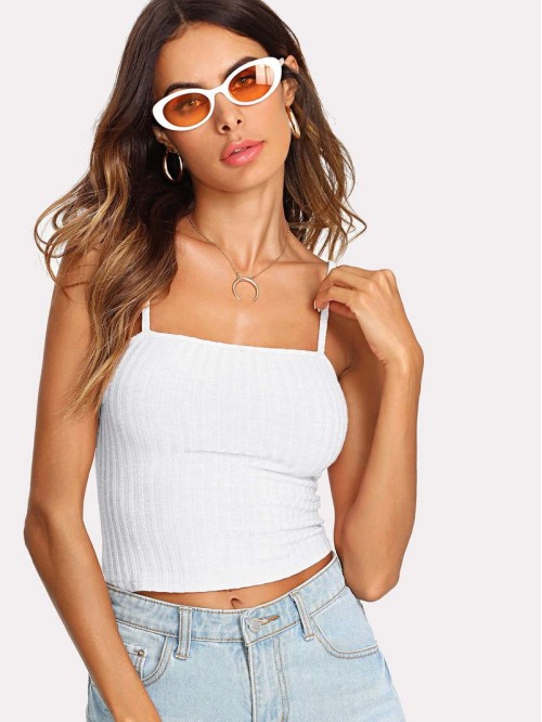 Ribbed Cropped Cami Top