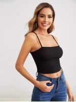 Ribbed Cropped Cami Top