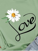 Daisy And Letter Graphic Tee