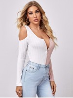 Colorblock Cold Shoulder Zipper Tee