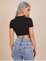 Asymmetrical Ring Hem Crop Tee