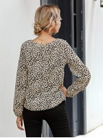 All Over Print Criss Cross Blouse