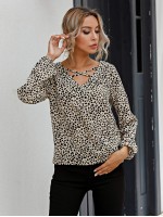 All Over Print Criss Cross Blouse