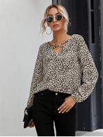 All Over Print Criss Cross Blouse