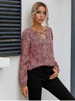 Dalmatian Criss Cross Neck Blouse