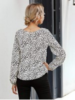 Dalmatian Criss Cross Neck Blouse