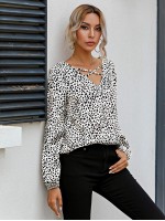 Dalmatian Criss Cross Neck Blouse