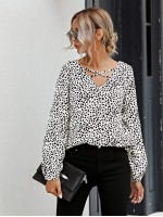 Dalmatian Criss Cross Neck Blouse