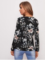 Floral Print Round Neck Top