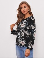 Floral Print Round Neck Top