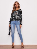 Floral Print Round Neck Top