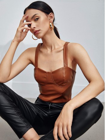 O-ring PU Leather Cami Top