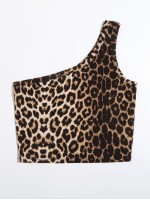 Leopard One Shoulder Crop Top