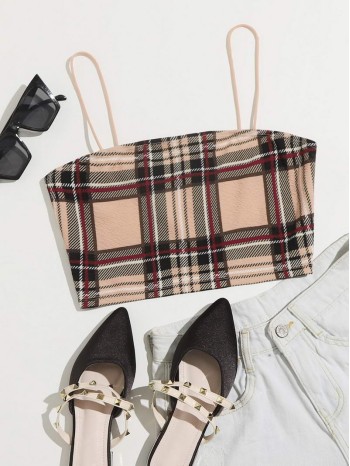 Tartan Crop Cami Top