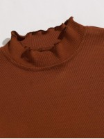 Lettuce Trim Rib-knit Top