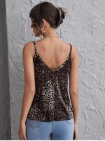 Lace Insert Leopard Cami Top