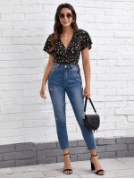 Ditsy Floral Tie Side Crop Top